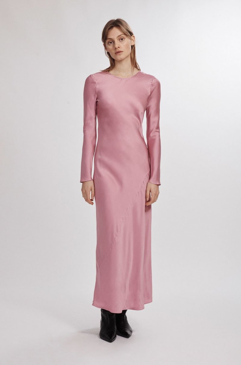 laundry pink dress Pink Silk Laundry Slip SATIN EFFECT MIDI DRESS WITH TIE STRAPS Pink ZARA United States