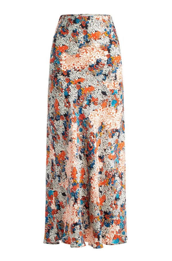 Silk Laundry LONG BIAS CUT SKIRT - GARDEN PARTY Silk Laundry LONG BIAS CUT SKIRT - GARDEN PARTY