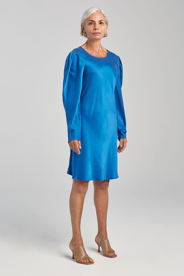 Silk Laundry ORIGAMI SLEEVE DRESS - COBALT BLUE Silk Laundry ORIGAMI SLEEVE DRESS - COBALT BLUE