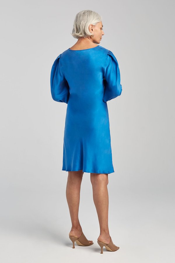 Silk Laundry ORIGAMI SLEEVE DRESS - COBALT BLUE Silk Laundry ORIGAMI SLEEVE DRESS - COBALT BLUE