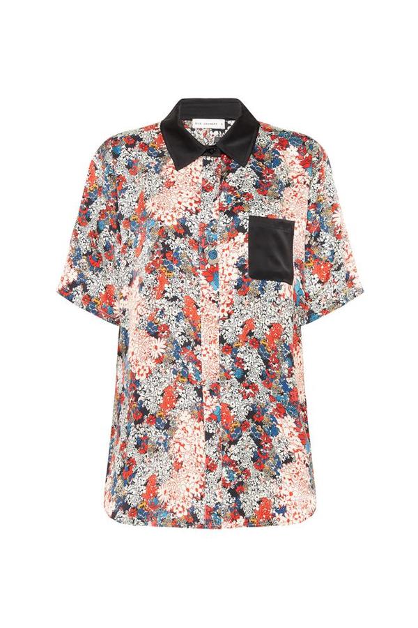 Silk Laundry SHORT SLEEVE BOYFRIEND SHIRT - GARDEN PARTY Silk Laundry SHORT SLEEVE BOYFRIEND SHIRT - GARDEN PARTY