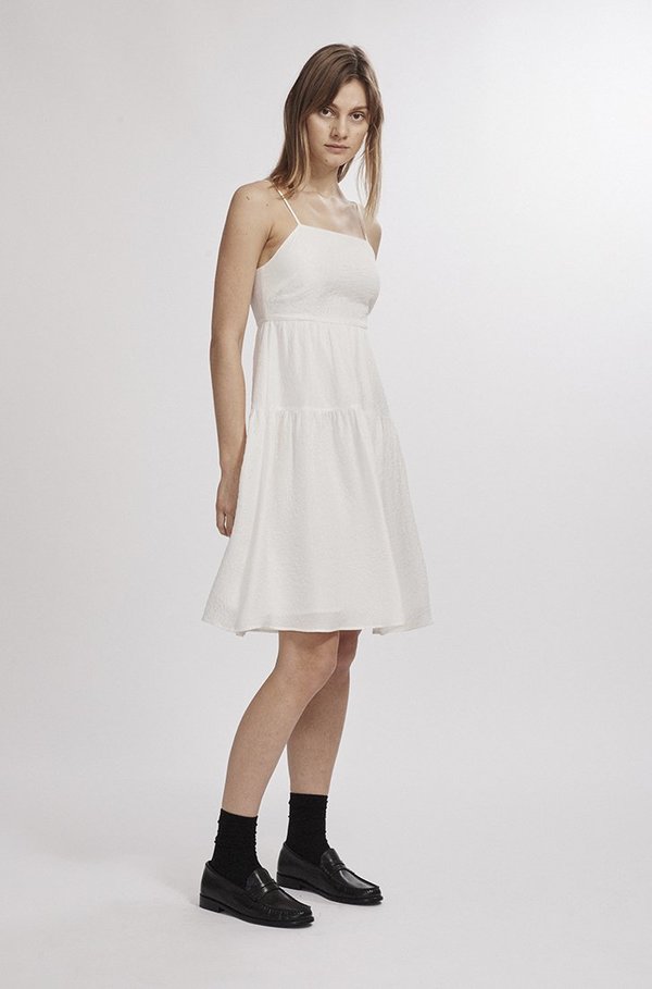Silk Laundry SPAGHETTI STRAP DRESS - WHITE | Garmentory