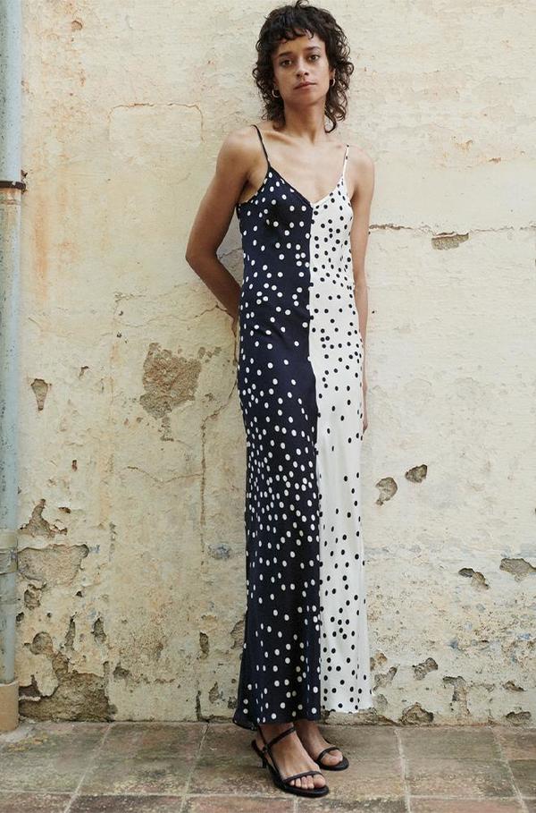 silk laundry two tone dress TWO TONE DRESS CACAO/VAN DYKE BROWN Wilson and Hunter