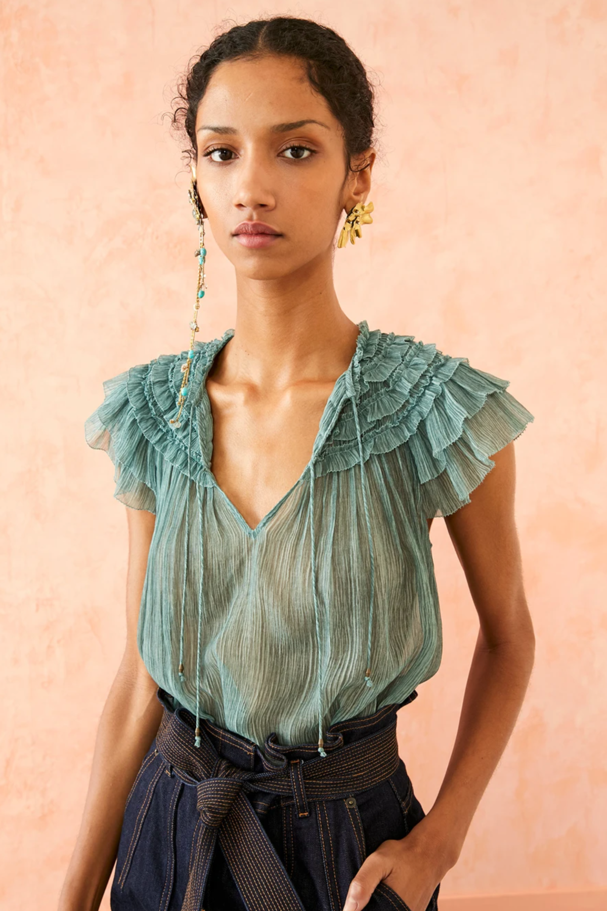 Ulla Johnson Cora Top - Adriatic | Garmentory