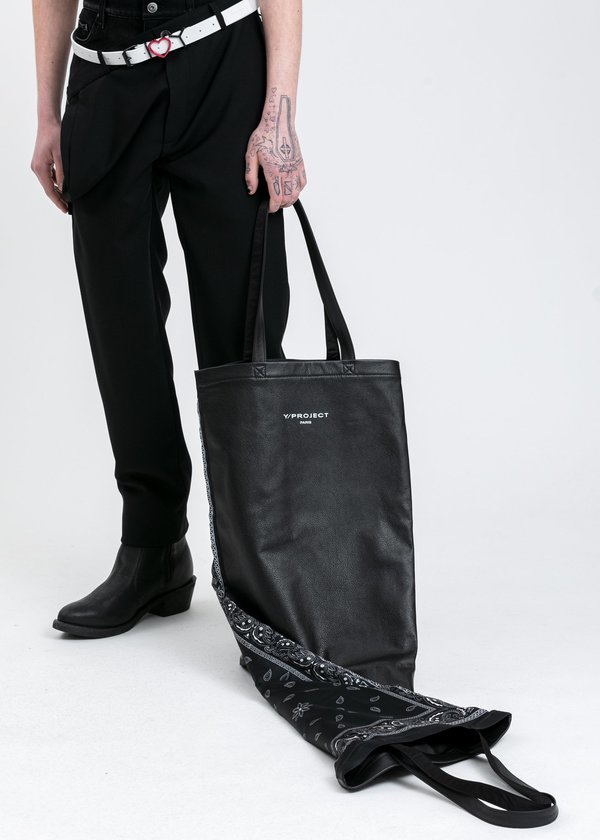 Y/project Tote Bag - Black Scarf Print Y/project Tote Bag - Black Scarf Print