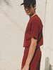 PHIPPS Garment Dye Organic Cotton Jersey Pocket Tee - Crimson - Thumbnail 3