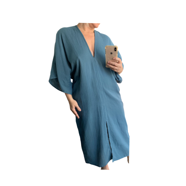 M E C L A Nina Dress Indigo Turkish Cotton Garmentory