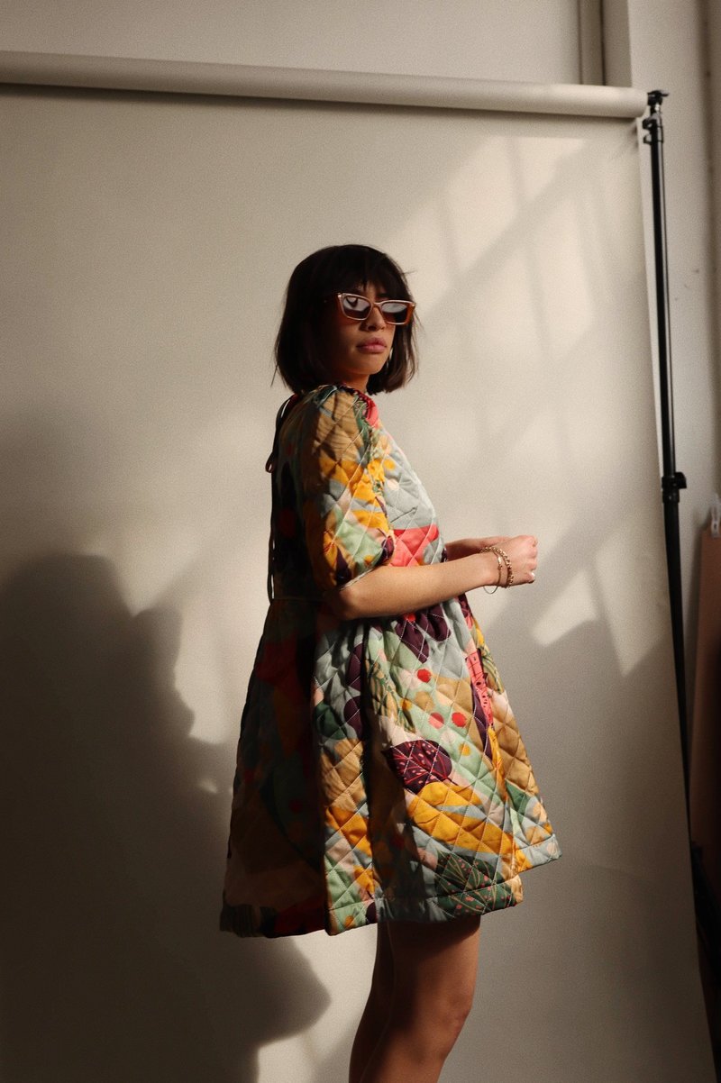 Floral Quilted Puff Sleeve Baby Doll Dress Garmentory