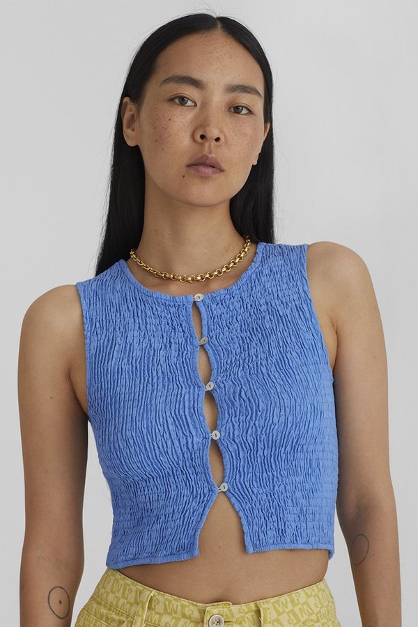 paloma wool iceland top グラデーション長袖トップス Paloma Wool Livi Shirred Top - Blue | Garmentory