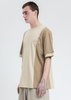 Komakino Twist Drill Sliced T-shirt - Beige - Thumbnail 4