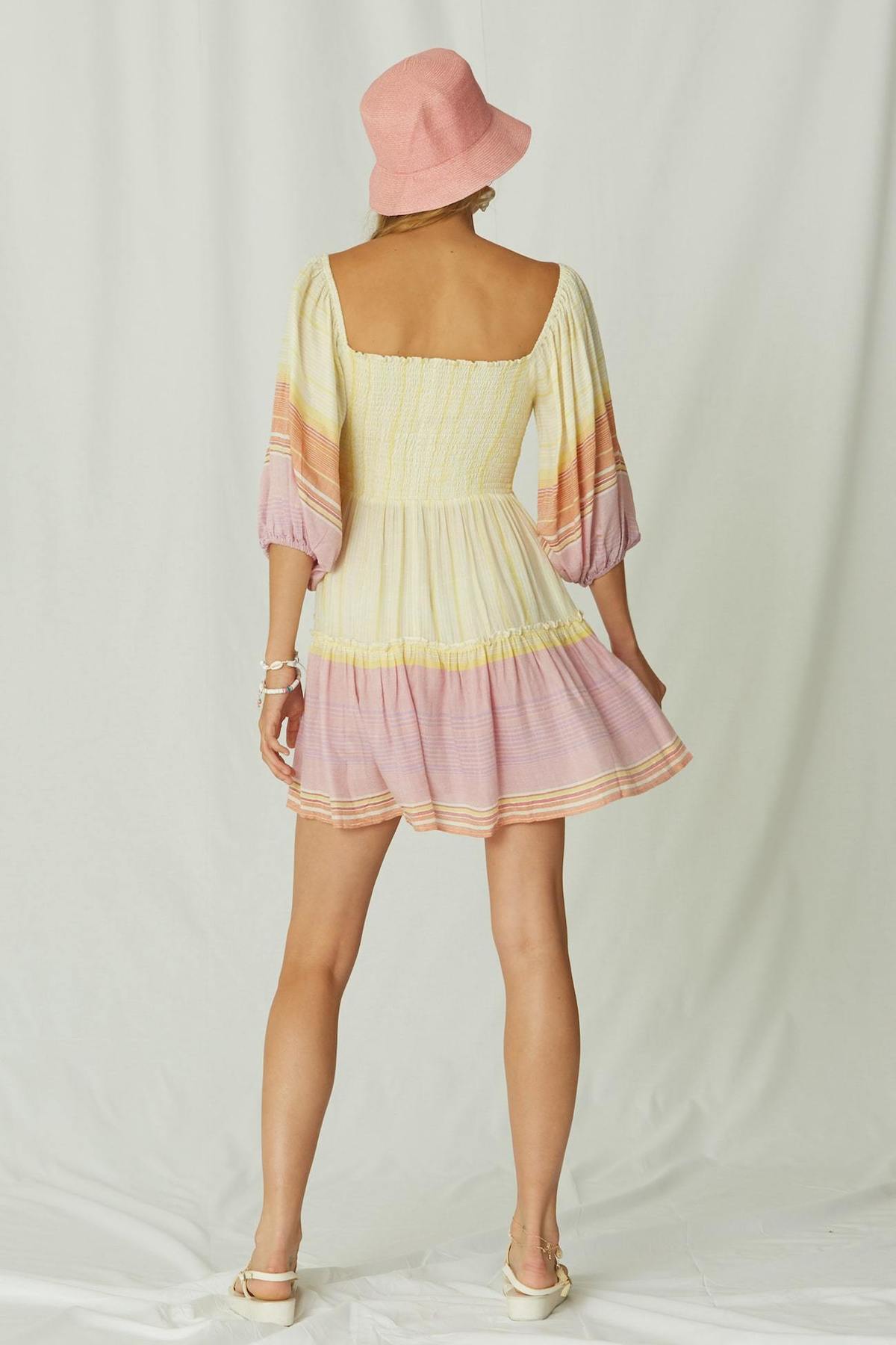 knee length dresses for ladies Amalfi Coastline Printed Mini Dress – Shop Heart and Home