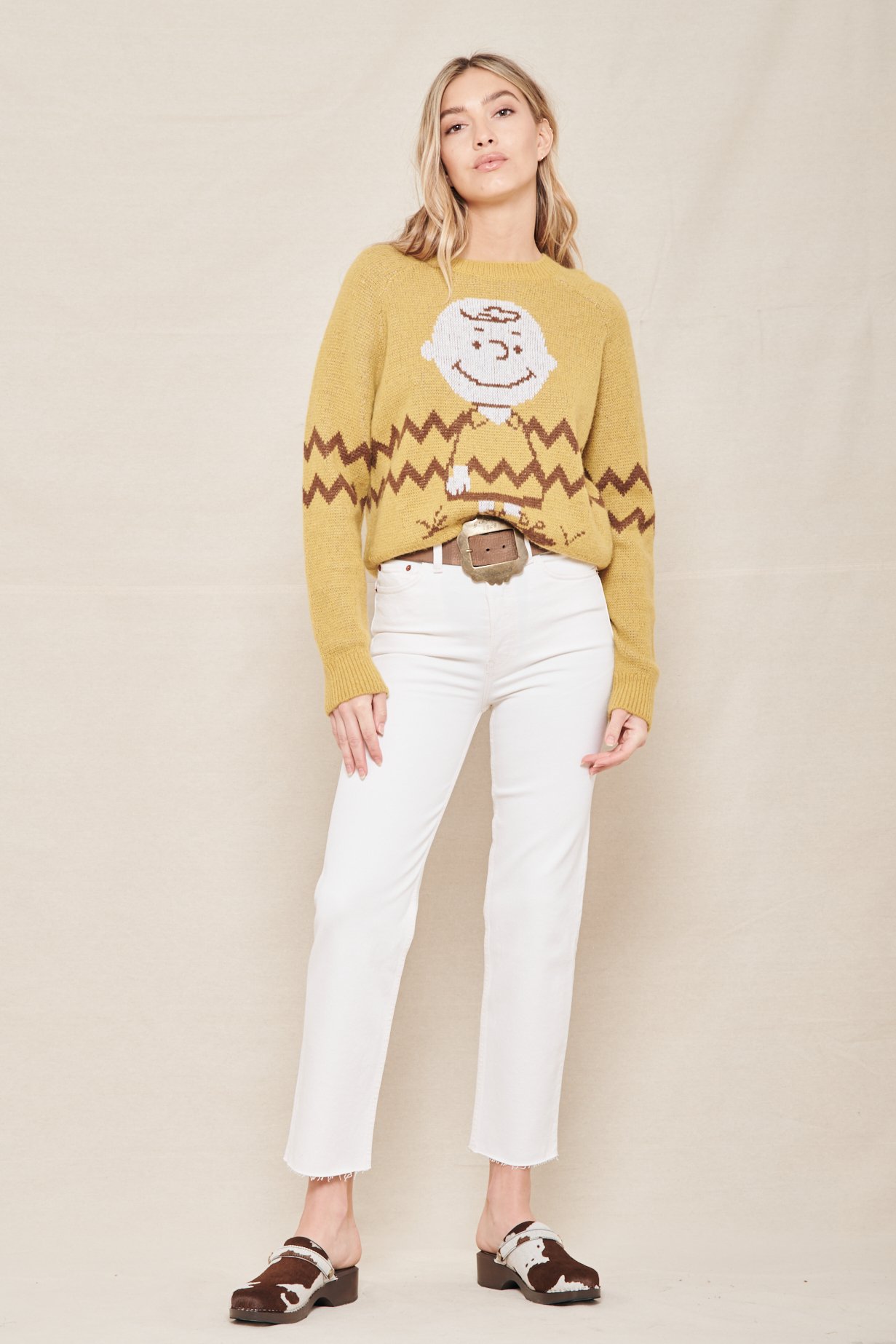 RE/DONE 50s Classic Crewneck Sweater Charlie Brown Garmentory