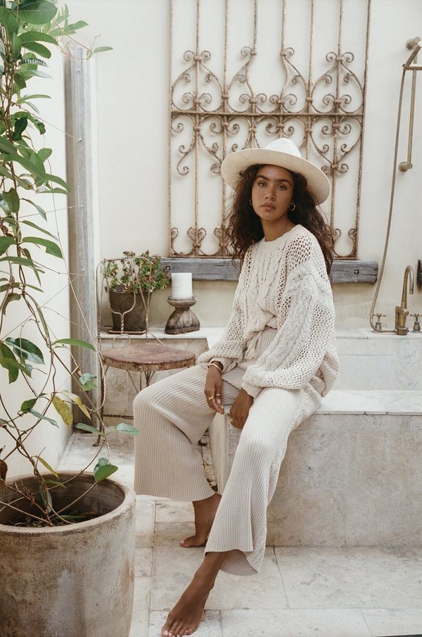 SPELL & THE GYPSY COLLECTIVE Kalani Cable Jumper - Cream | Garmentory