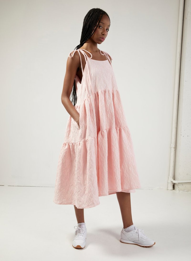 Eliza Faulkner Cece Dress - Pink Jacquard | Garmentory