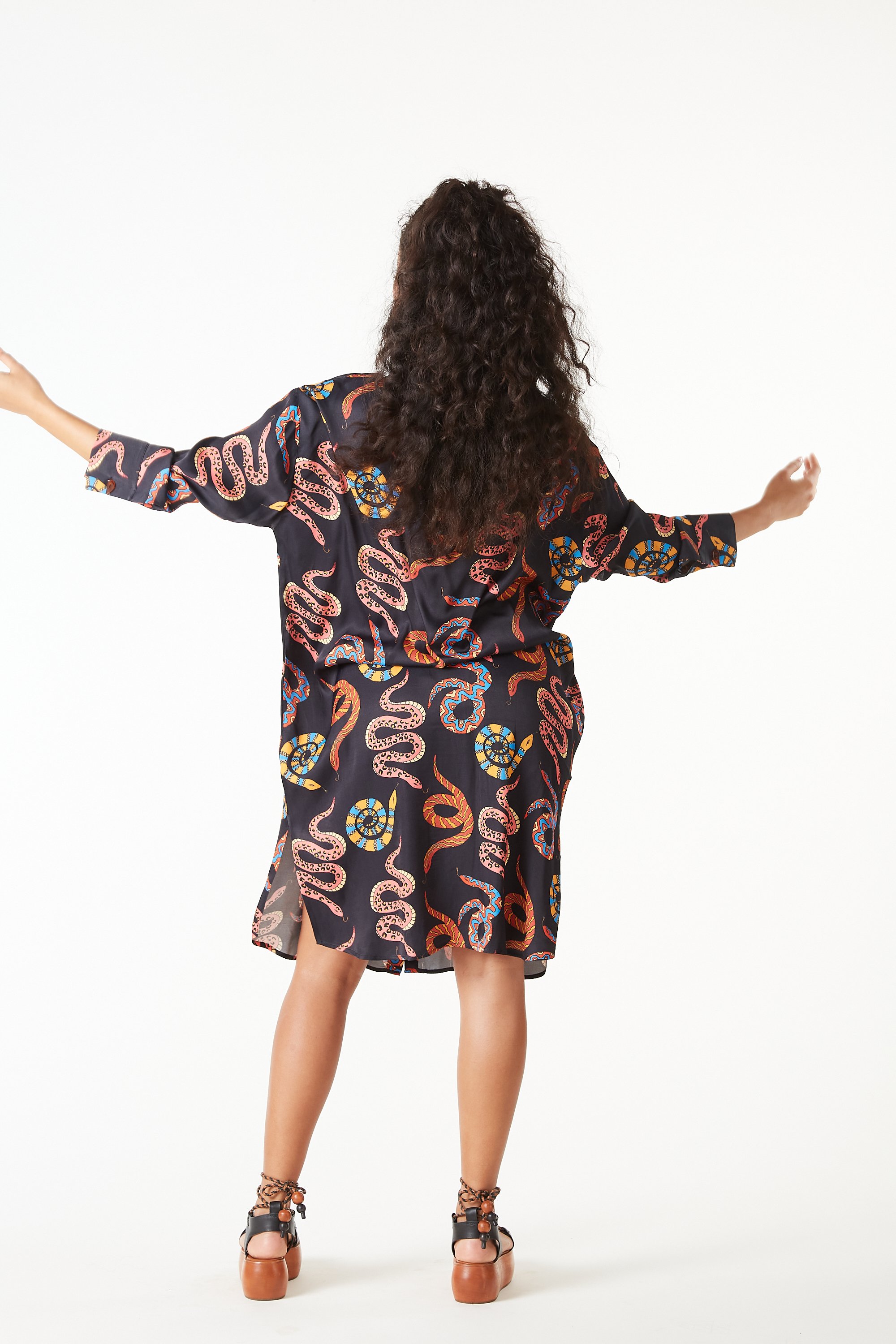Farm Rio Maxi Shirt - Black Snakes | Garmentory