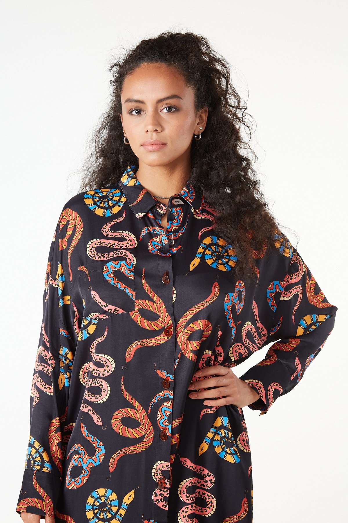 Farm Rio Maxi Shirt - Black Snakes | Garmentory