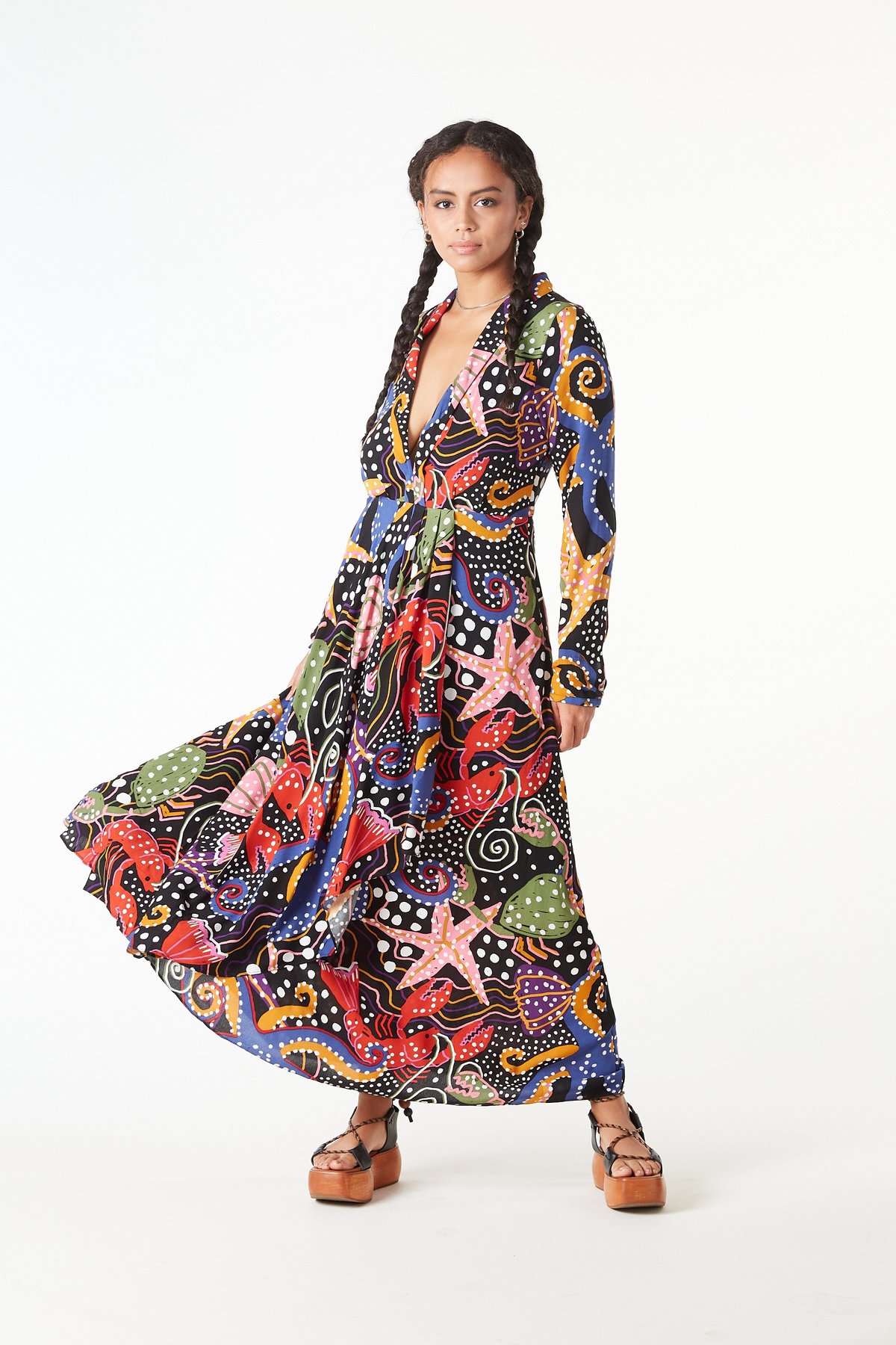 Farm Rio Under the Sea Maxi Dress