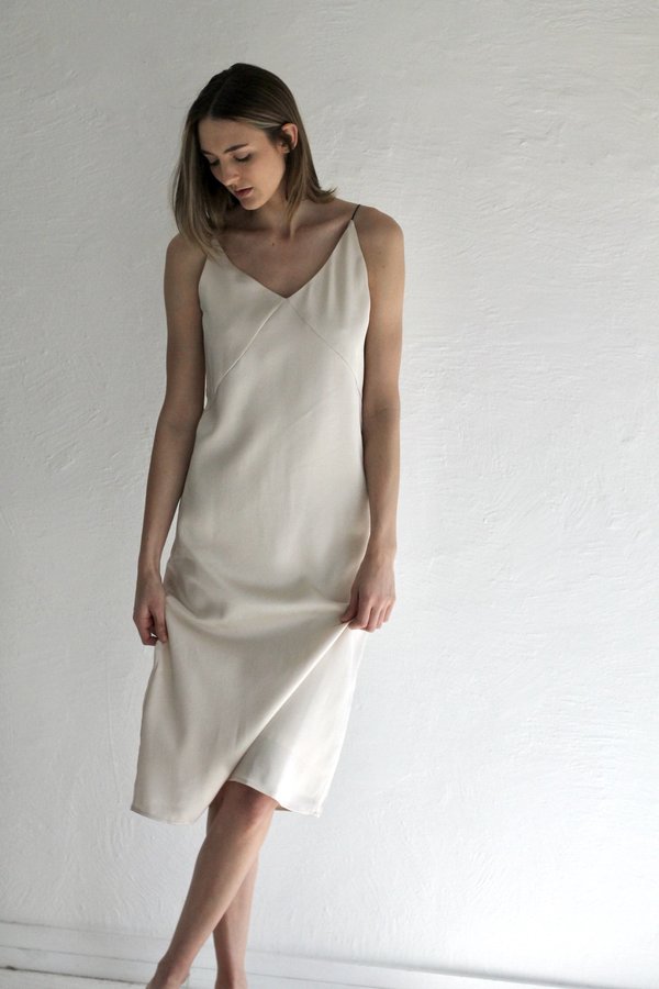 sachin and babi light blue dress Miracles Scoop Satin Maxi Dress Champagne