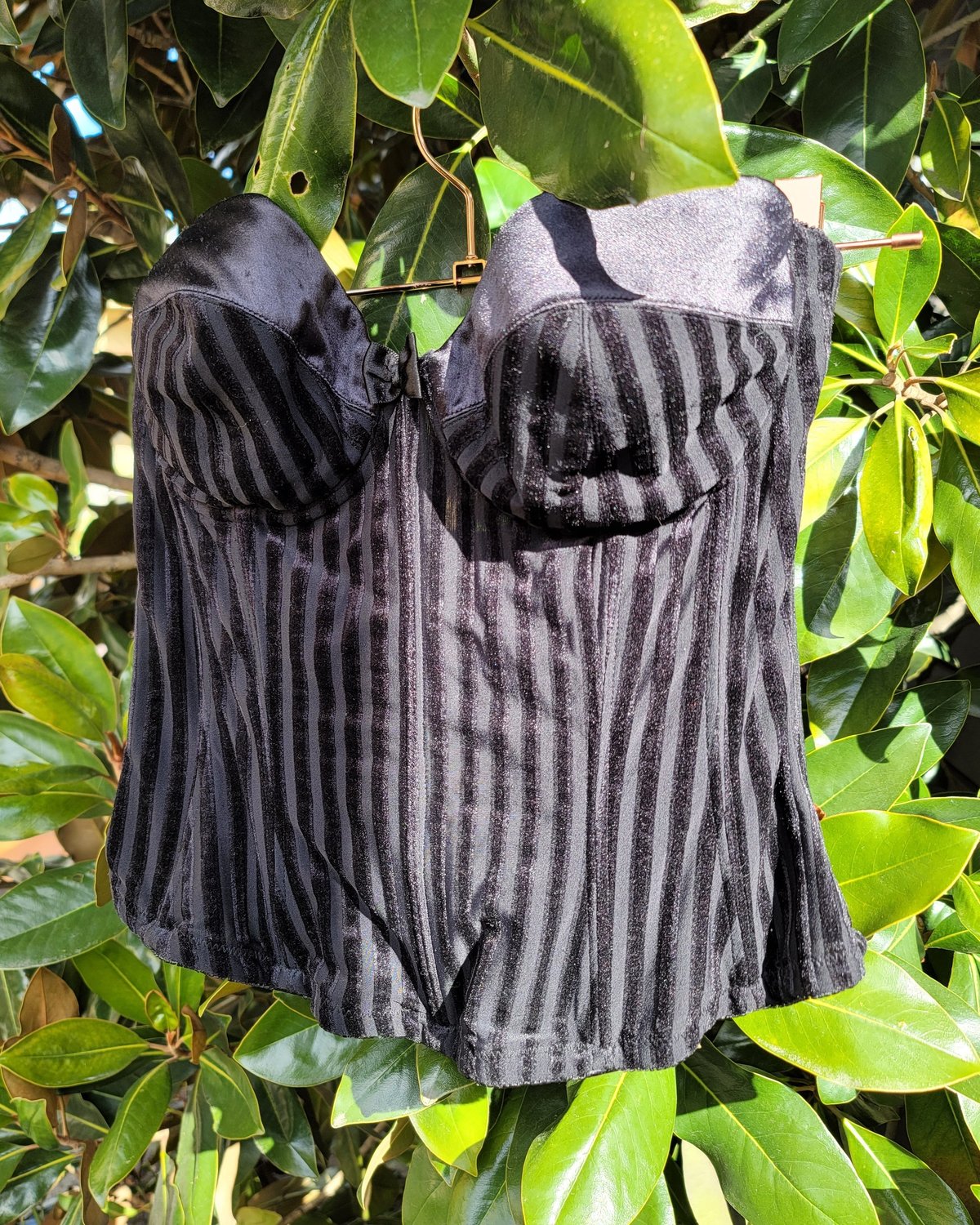 Vintage Velvet Pinstripe Bustier | Garmentory