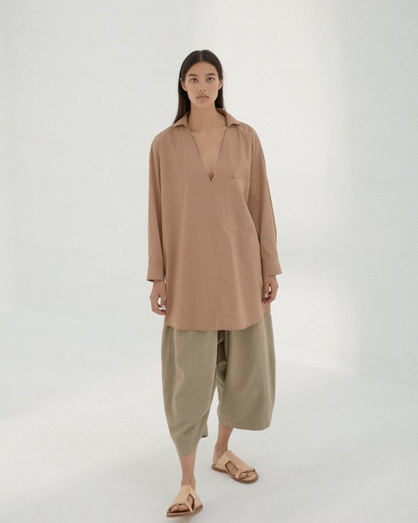 Cordera Monica Cordera Maxi Ramie Pants - Smoked Green | Garmentory