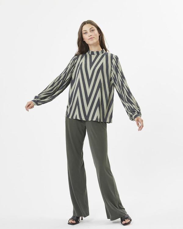 Minimum Thoraline Ls Blouse - Oil Green Minimum Thoraline Ls Blouse - Oil Green