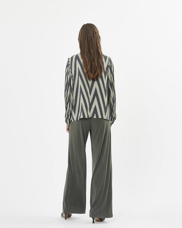 Minimum Thoraline Ls Blouse - Oil Green Minimum Thoraline Ls Blouse - Oil Green
