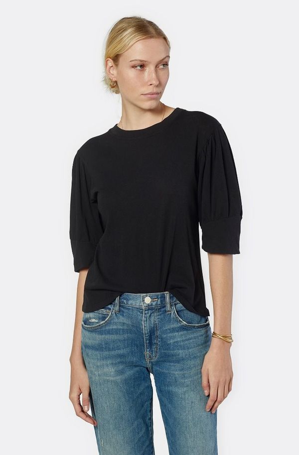 Joie Lydia Short Sleeve Cotton Top - Caviar Joie Lydia Short Sleeve Cotton Top - Caviar