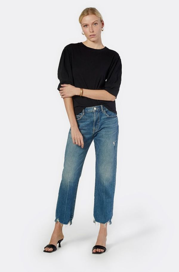 Joie Lydia Short Sleeve Cotton Top - Caviar Joie Lydia Short Sleeve Cotton Top - Caviar