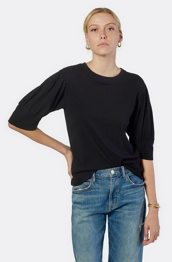 Joie Lydia Short Sleeve Cotton Top - Caviar Joie Lydia Short Sleeve Cotton Top - Caviar