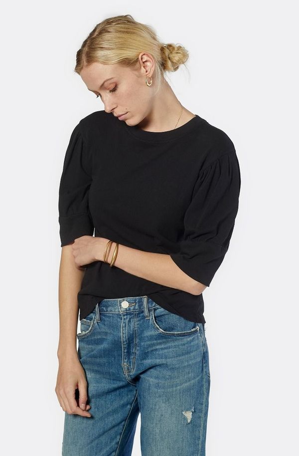 Joie Lydia Short Sleeve Cotton Top - Caviar Joie Lydia Short Sleeve Cotton Top - Caviar