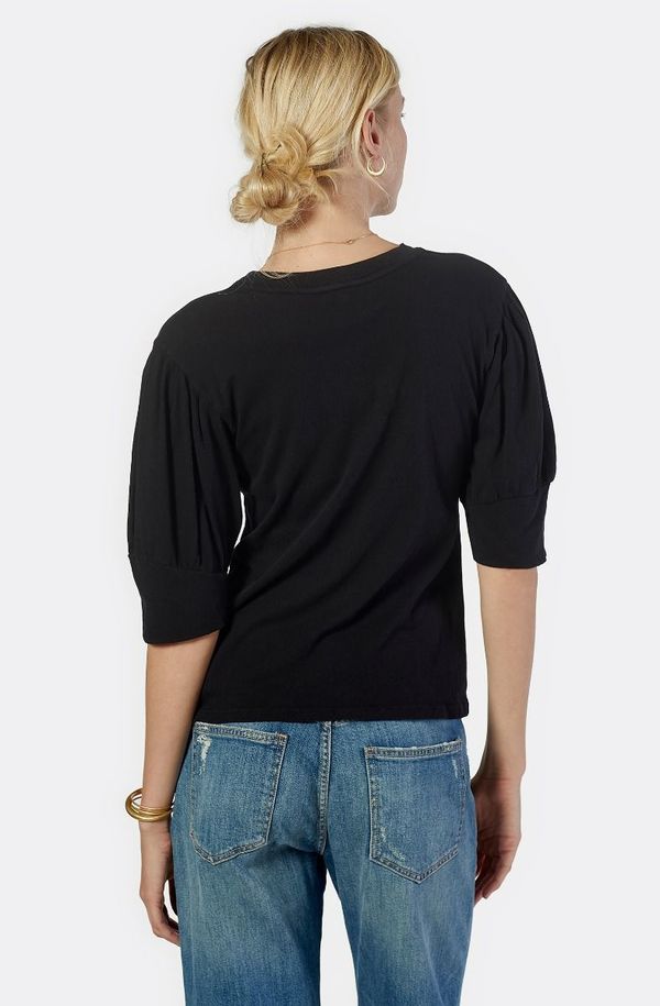 Joie Lydia Short Sleeve Cotton Top - Caviar Joie Lydia Short Sleeve Cotton Top - Caviar