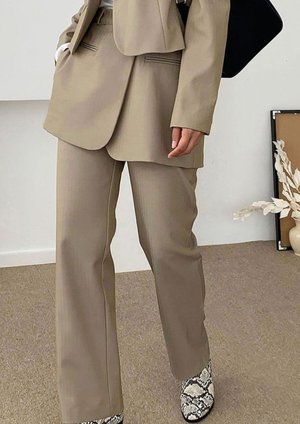 Skirt Overlay Suit Pants in Beige Skirt Overlay Suit Pants in Beige