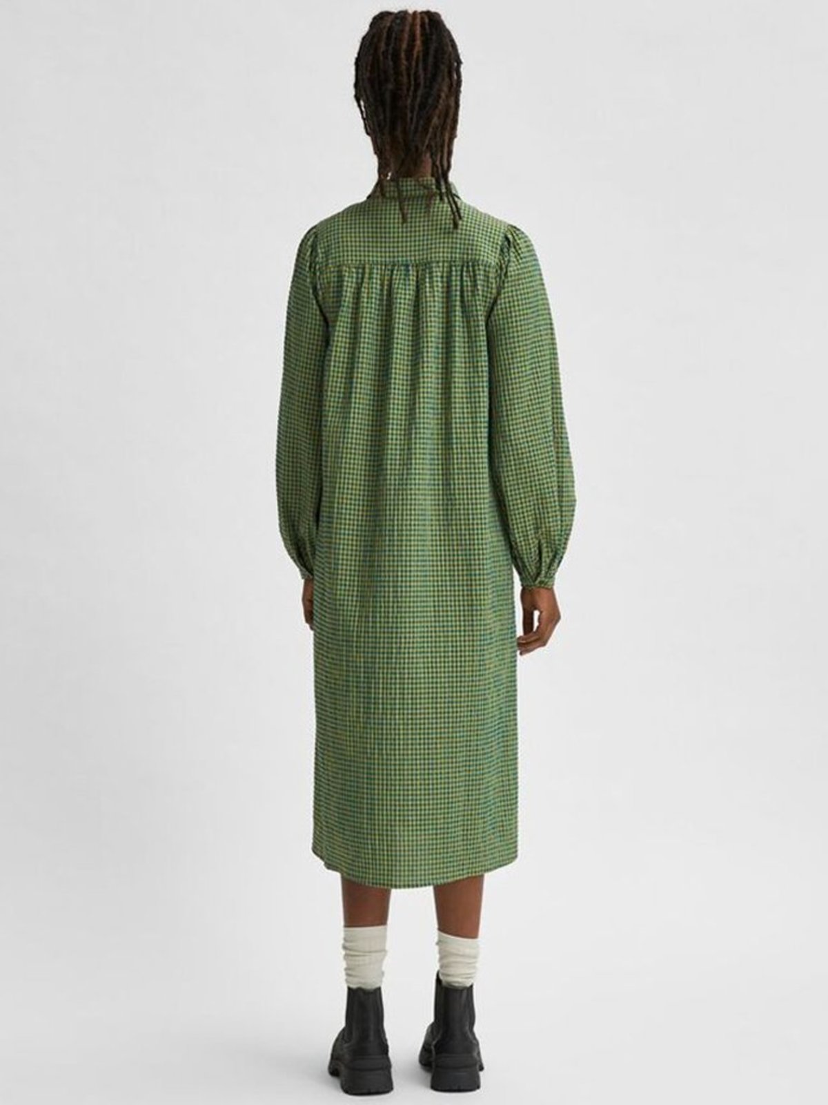Selected Femme Check Shirt Dress - Hunter | Garmentory