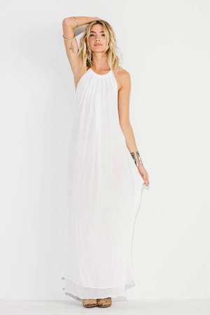chinese dress ladies Oía Cotton Dress Ivory by Lonarc Endless Summer – Pomp and Port main image 0