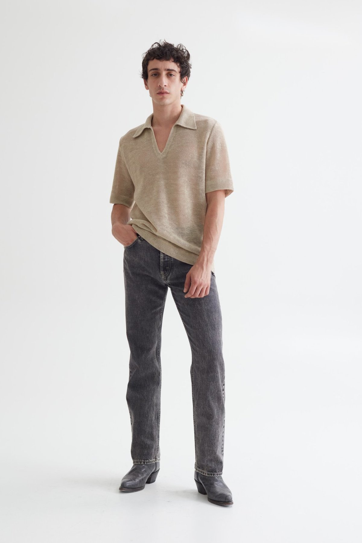 Séfr Mate Short Sleeve Sweater - Beige | Garmentory