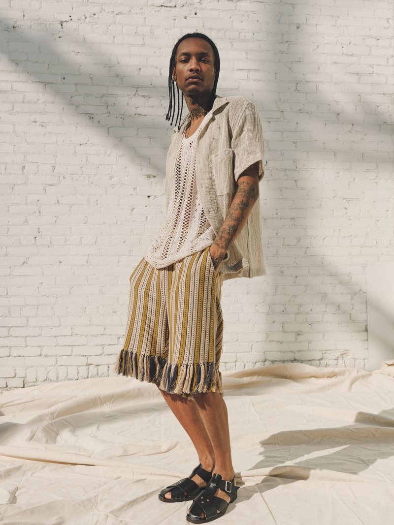 CMMN SWDN Linen Dexter Camp Collar Shirt - Ecru | Garmentory