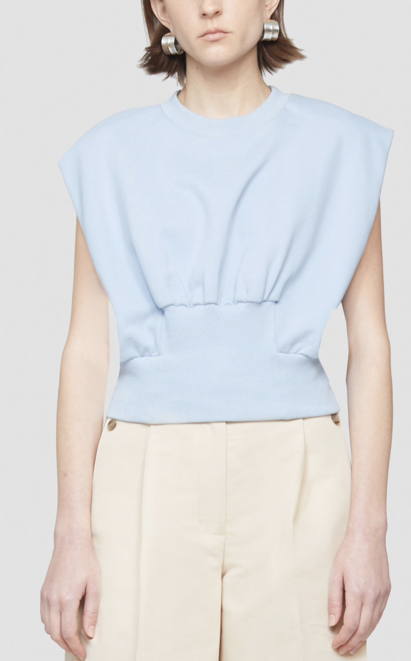 宅配便配送 3.1 Phillip Lim Sleeveless French Terry Shirred Top - Grey トップス