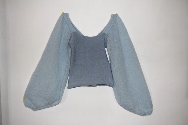 Pearle Knits  Angel Wings Top - Baby Blue Mohair
