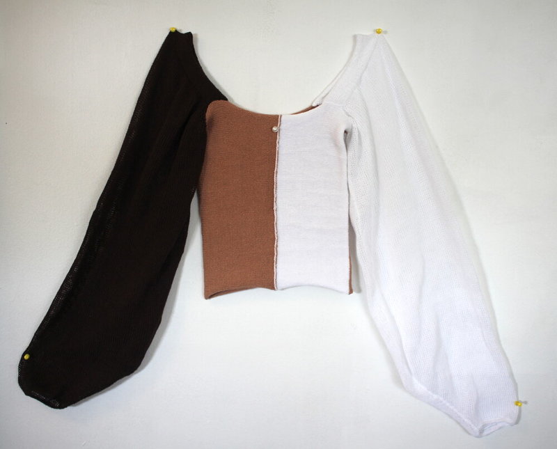 Pearle Knits Angel Wings Top - Brown Block