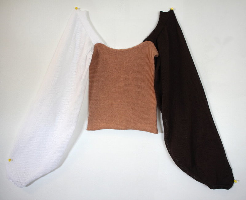 Pearle Knits Angel Wings Top - Brown Block