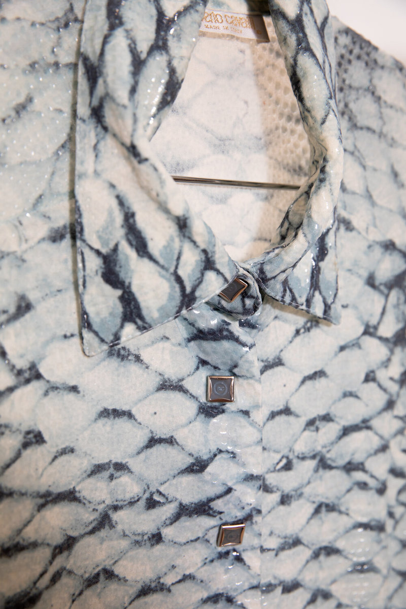 Vintage Roberto Cavalli Snake Blouse - Deep blue