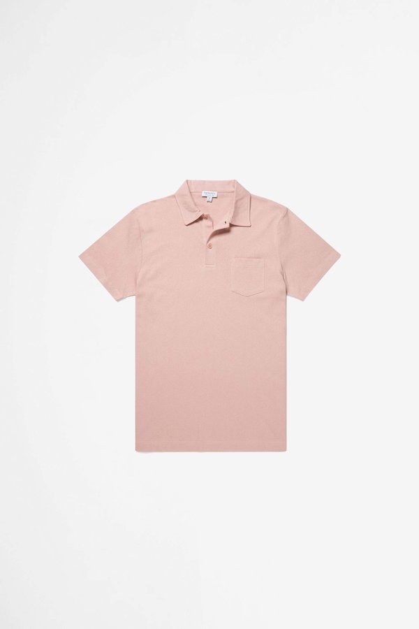 Sunspel Riviera Polo Shirt - Dusty Pink Sunspel Riviera Polo Shirt - Dusty Pink