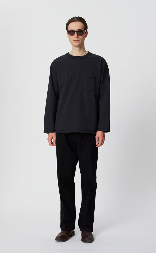 mfpen Long sleeve pocket tee - washed black | Garmentory