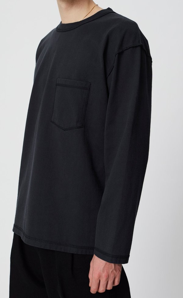 mfpen Long sleeve pocket tee - washed black | Garmentory