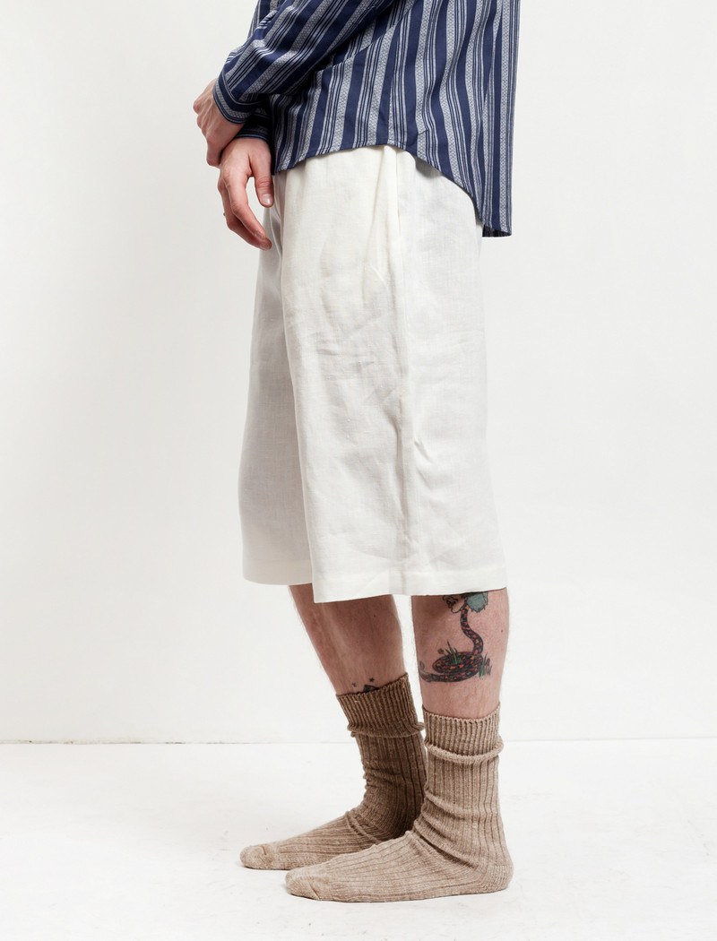Frank Leder Linen Short Ecru