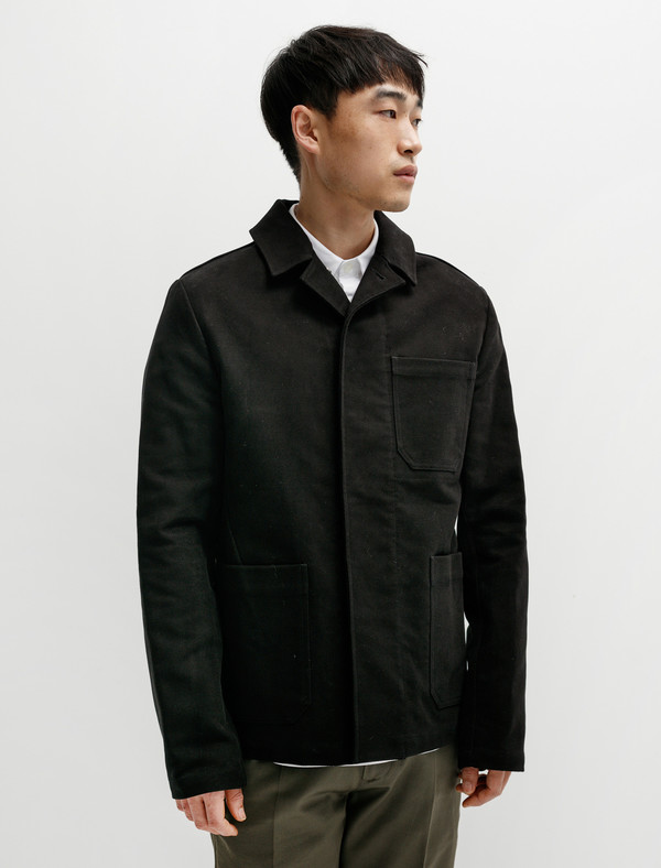 Margaret Howell MHL Porter Jacket Heavy Moleskin Black | Garmentory