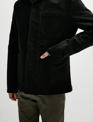 Margaret Howell MHL Porter Jacket Heavy Moleskin Black | Garmentory