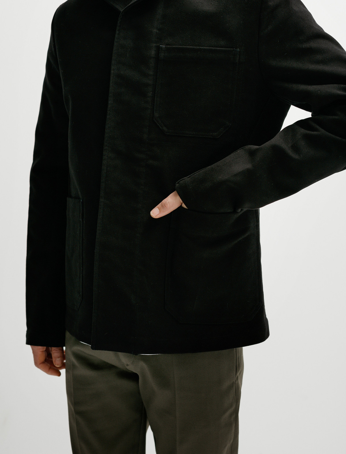 ジャケット・アウター MARGARET HOWELL 17AW Moleskin Coat-Blk/M Wool Melton Shawl Collar Coat – La Garçonne