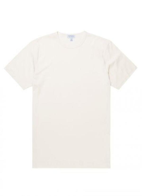 Sunspel SS CREW NECK TEE - ARCHIVE WHITE Sunspel SS CREW NECK TEE - ARCHIVE WHITE