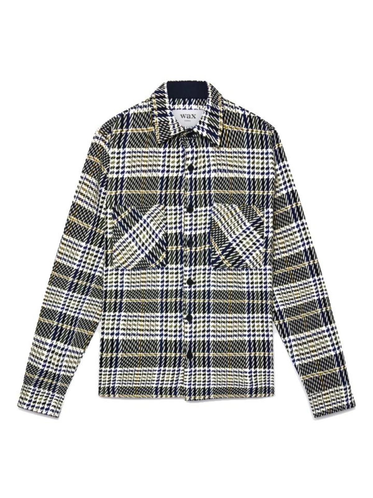 Wax London Whiting Overshirt - Houndstooth Plaid Green - Image 1 of 3